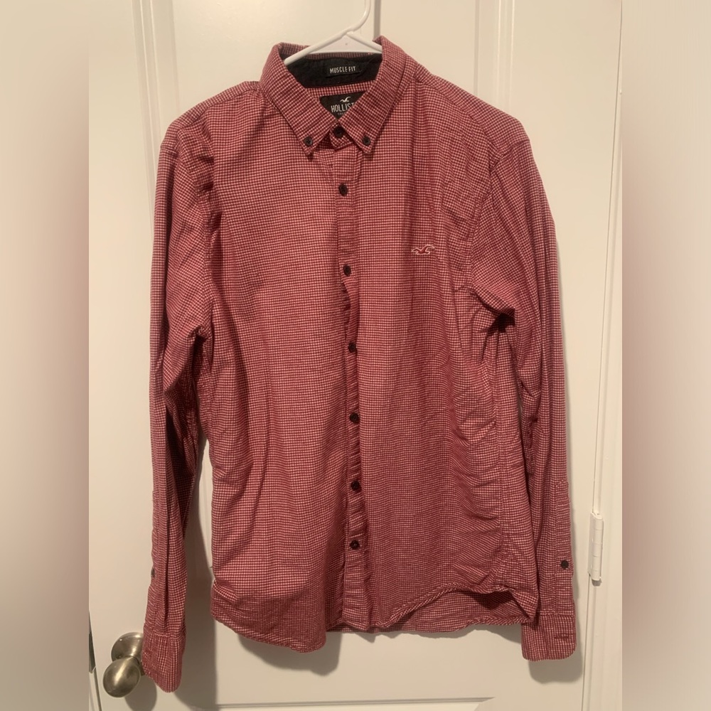 Red Hollister Button Down Shirt